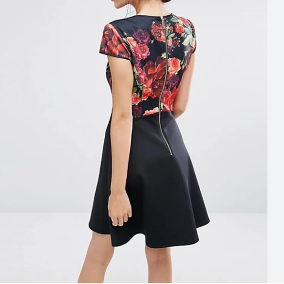 Ted Baker London Xylee Skater Mini Dress Size 0 00 In Floral Print Preppy Women - Picture 13 of 13